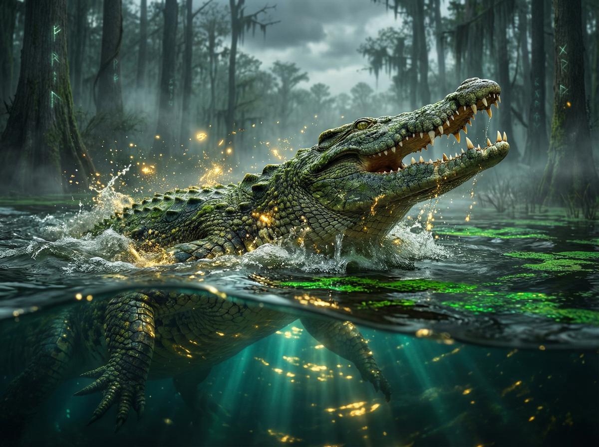 每日吃瓜尼罗鳄水下伏击视频