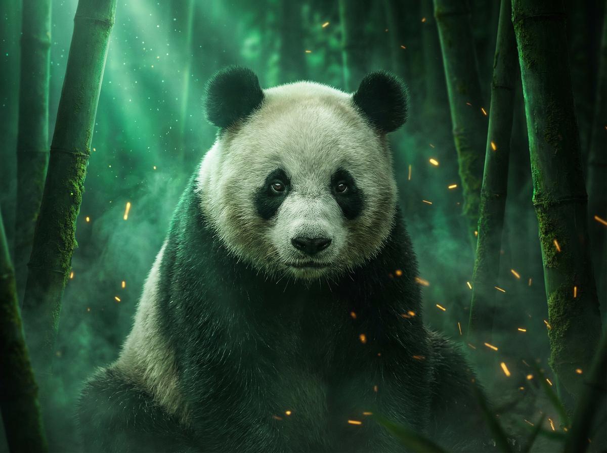 每日吃瓜熊猫幼崽竹林嬉戏视频