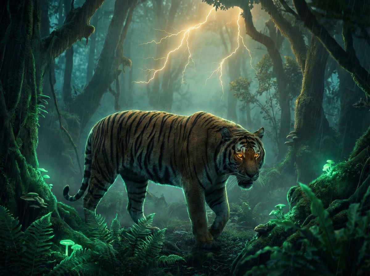 每日吃瓜孟加拉虎丛林狩猎视频